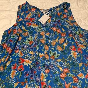 Rose & Olive Blue Floral Blouse
